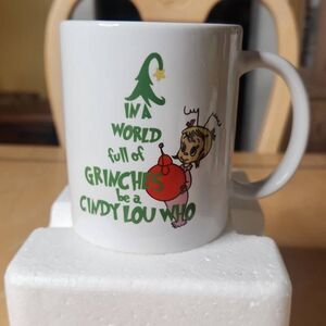 Christmas CIndy Lou who white mug